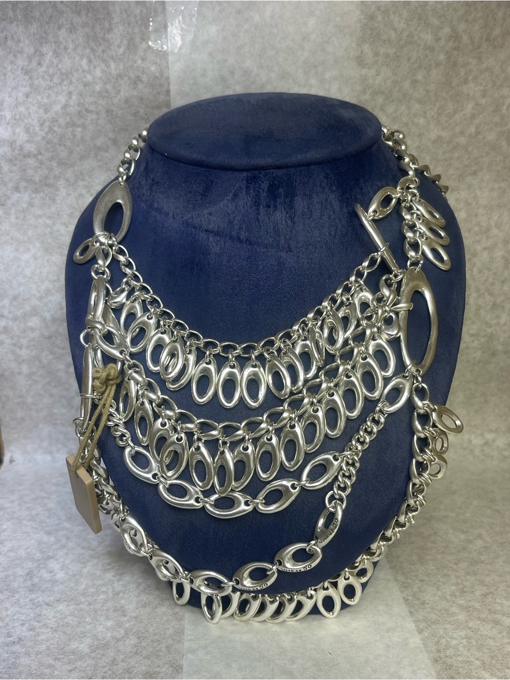 UNOde50 Chunky Silver Multi-Strand Statement Necklace
